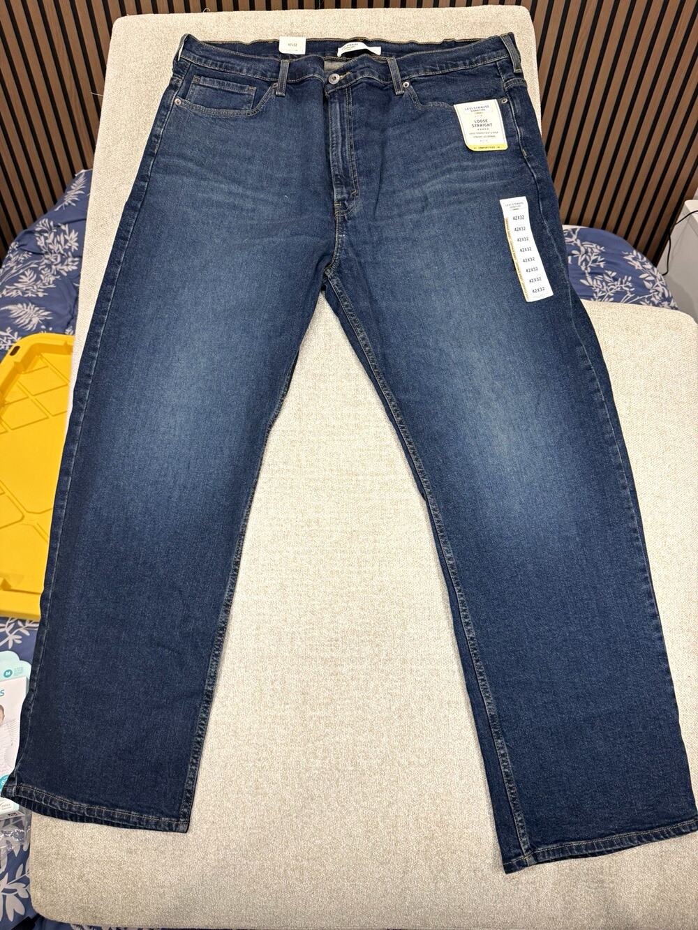 Levi Strauss Signature Gold Men's Loose Fit Straight Leg Stretch Jeans Blue